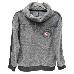 NFL Long Sleeve Pullover Women's Medium Kansas City Chiefs Gray Funnel Neck